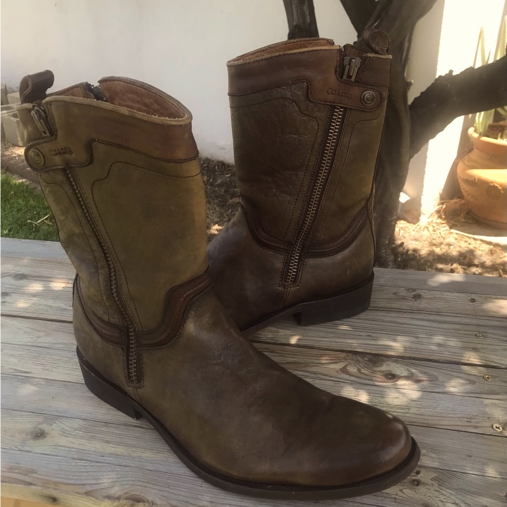 Urban boot for men in bovine leather,hand painted vintage look,leather sole
